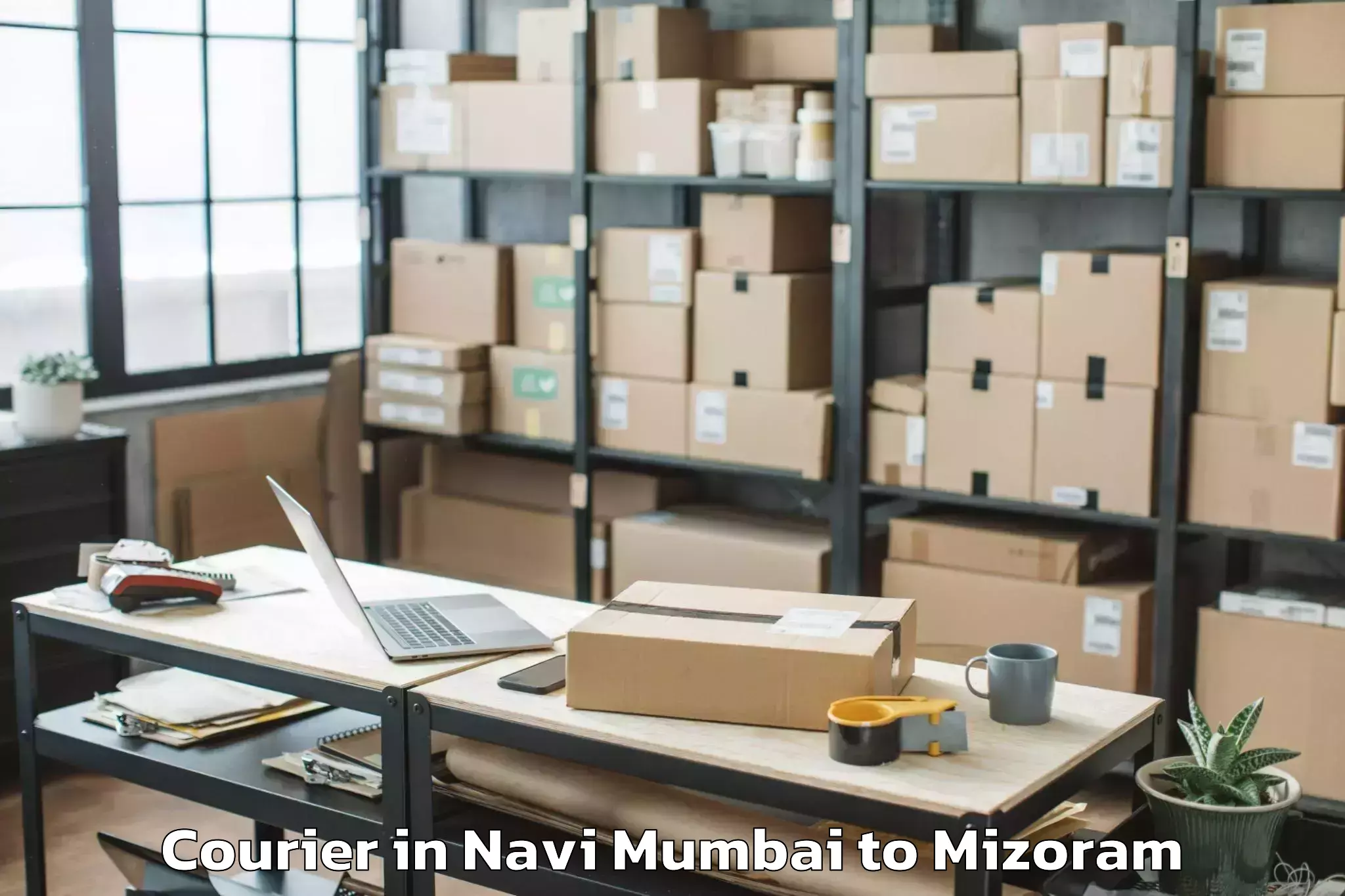 Book Navi Mumbai to Saitlaw Courier Online